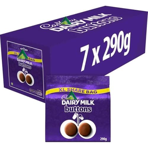 Image of Dairy Milk Giant Buttons Mega Chocolate Share Bag 290g (Box of 7)