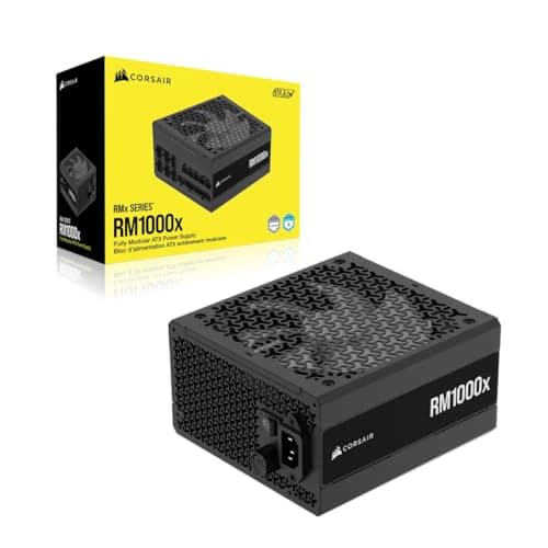 Image of CORSAIR RM1000x Fully Modular ATX Power Supply with Low Noise – ATX 3.1 Compliant – PCIe 5.1 Support – Cybenetics Gold Efficiency – Native 12V-2x6 Connection – Black