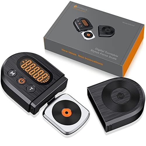 Image of Neoteck Upgraded Digital Turntable Stylus Pressure Gauge 0.01g/5.00g with Orange LCD Backlight and 5g Weight for Tonearm Phono Cartridge
