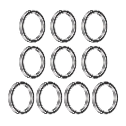 Image of sourcing map 10pcs 6809-2RS Bearing 45x58x7mm, Chrome Steel Double Rubber Seals Precision Bearing, Lubricated Deep Groove Ball Bearings, P6 (ABEC 3)