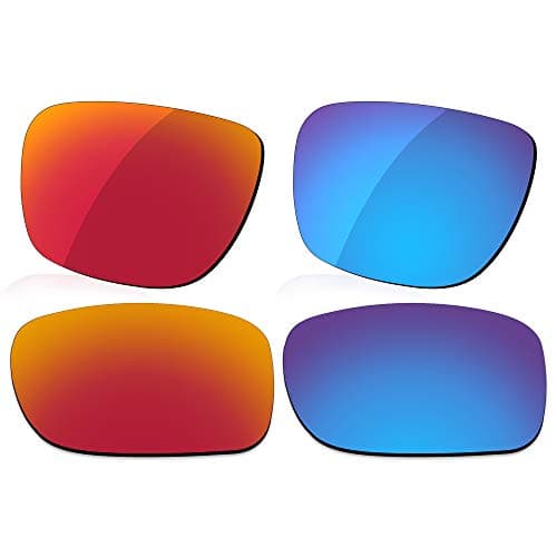 Image of LenzReborn Polarized Lens Replacement for Oakley Holbrook OO9102 Sunglass - Fire Red+Ice Blue