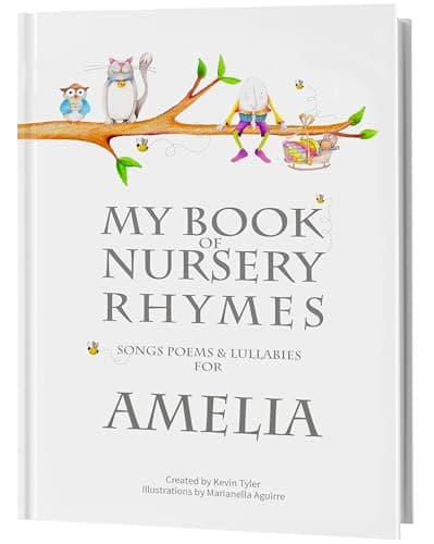 Image of Personalised Nursery Rhyme Hardback Book – Custom Name Baby Gift – Christening, Baptism or Birthday Present for Boys & Girls (Ages 0–4) - Premium Quality Hardack
