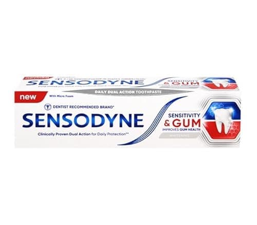 Image of Sensodyne Sensitivity & Gum Whitening whitening Toothpaste for Tooth and Gum Protection Gently whitens Sensitive Teeth 75 ml Pack of 4