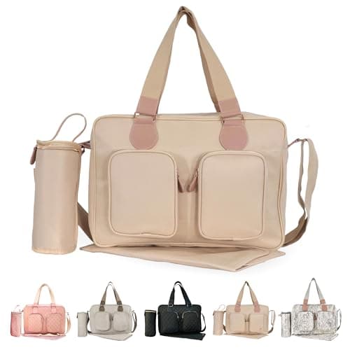 Image of My Babiie Billie Faiers Blush Deluxe Baby Changing Bag with a Padded Changing mat, Insulated Bottle Holder, 2 Pockets at The Front and an Internal Pocket
