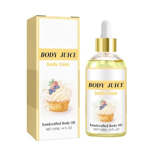 Image of Essencia Scented Juicy Body Oil,Scented Juicy Body Oil Mango,Body Juice Oil Mango,Vanilla Cream Scented Body Oil For Women,Natural Handcrafted Hydrating & Moisturizing Body Oil For Dry Skin (Vanilla)