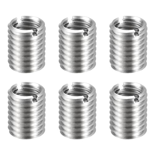 Image of sourcing map 6pcs Thread Repair Inserts M12 x 1.75 Male to M10 x 1.5 Female Thread 15mm Long Stainless Steel Reducing Nuts Metric Self Tapping Sleeves Threaded Reducer Industrial Fasteners