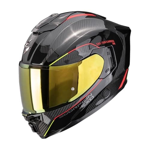 Image of Scorpion Exo-1500 Carbon Air Mundi Full Face Helmet, Black/Red/Yellow, XS (53/54)