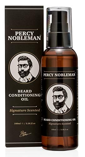 Image of Percy Nobleman Beard Oil – 99% Naturally Derived Conditioning Oil with Signature Scent – Softens, Nourishes & Reduces Beard Itch – Vegan, Non-Greasy & Fast-Absorbing – Made in England (100ml)