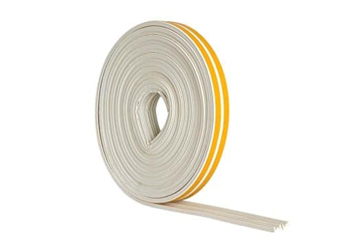 Image of Stormguard EPDM E Profile Draught Excluder - Self Adhesive Rubber Weather Strip - 5m, White