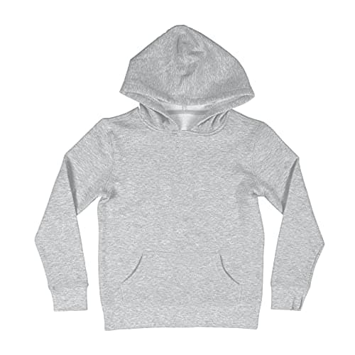 Image of Vasego Boys Girls Plain Coloured Hoodie Jacket Kids Children Pockets Warm Hoody Hooded Sweatshirt Outerwear Tops UK Age 12-13 Heather Grey