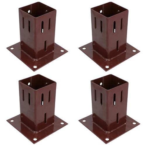 Image of Easy Grip Fence Post Bolt Down Shoe Holder Support Clamp 75mm x 75mm 4PK