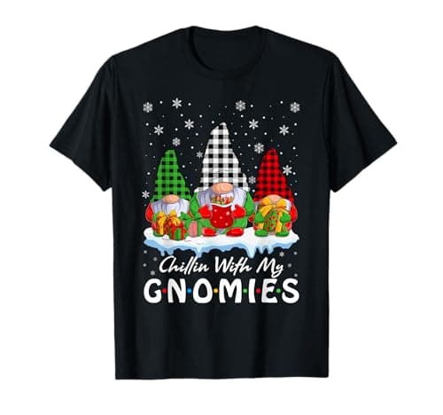 Image of Gnome Christmas Pajamas Chillin with My Gnomies Christmas T-Shirt