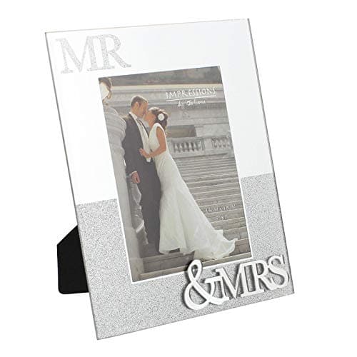 Image of Juliana Mirror Frame with Glitter Mr & Mrs 5" x 7"
