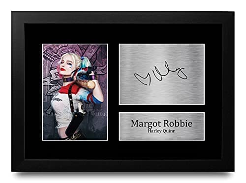 Image of HWC Trading A4 FR Margot Robbie Suicide Squad Harley Quinn Presents Printed Signed Autograph Picture for Movie Memorabilia Fans - A4 Framed