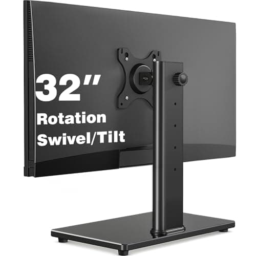 Image of 5Rcom Vesa Monitor Stand Free Standing Desk Stand for 13-32 inch Single PC Table Top with Swivel Height Adjustment, Max VESA 100x100mm Max Weight 10kgs