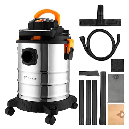 Image of DEKO 1200W 25L 4-in-1 Wet and Dry Vacuum Cleaner with Blower Function, ≥17KPA Strong Suction, 10m Cable, Wheels & Handheld Leaf Blower for DIY, Car, Garage, Workshop