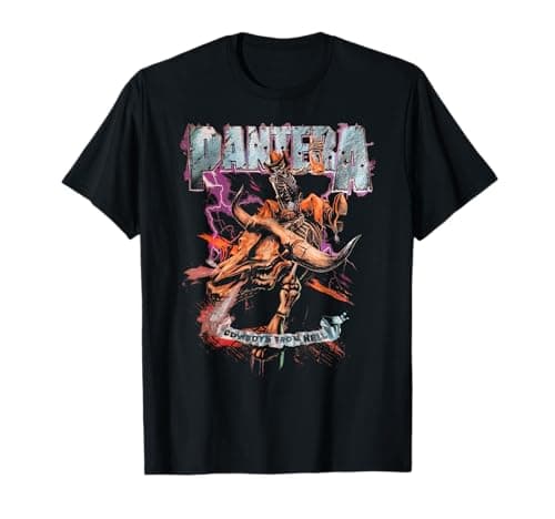 Image of Pantera Official Cowboys From Hell Riding Skeleton T-Shirt