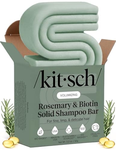 Image of Kitsch Rosemary & Biotin Shampoo Bar 91g - For Hair Growth, Strengthening, Thickening & Volumizing Shampoo for Women and Men - Free of Parabens, Sulfates & Silicones