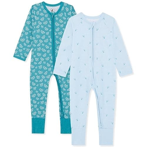 Image of Bramble & Bear Unisex Baby (2 Pack) Toddler Sleepsuits, Tawny & Teal, 18-24 Months UK