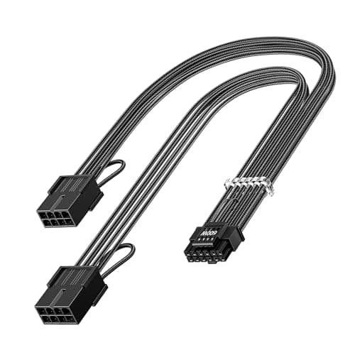 Image of Fasgear PCI-e 5.0 12VHPWR(12v-2x6) Extension Cable 30cm/1ft,16(12+4) Pin Male to PCIE 2x8(6+2) Pin Female Sleeved Extender Cord 16AWG,for GeForce RTX 3090ti/4070/4080/4090/5070ti,with 4 Combs(Black)
