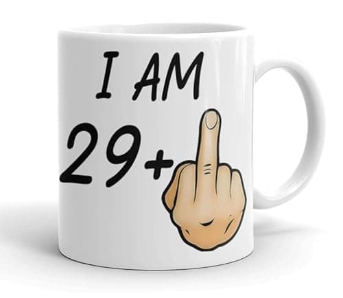 Image of VIROSA Funny 30th Birthday Mug – “I Am 29+1” – Rude Novelty Gift for Men & Women Turning 30 – 11oz Ceramic Coffee Cup – Joke Present for Friends, Family, Mum, Dad – Birthday, Office, Secret Santa
