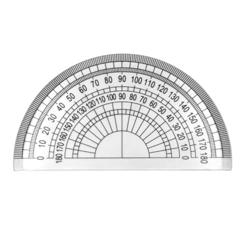 Image of LICQIC 1 Pcs Clear Plastic Protractor 180 Degrees 4 Inches for Angle Measurement, Student Maths, Classroom, School Office