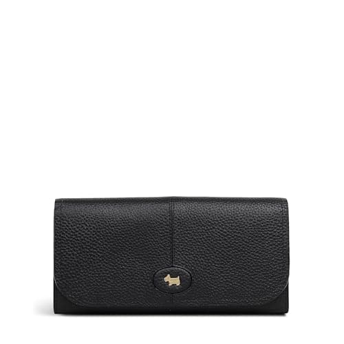Image of RADLEY London Maldon Mews Women's Leather Large Flapover Purse Wallet, Black