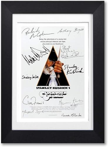 Image of Mounted Gifts Clockwork Orange Cast Signed A4 Poster Photo Print Framed Autograph Gift Movie Film Stanley Kubrick (A4 Poster Only)