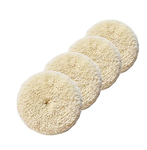 Image of Sisha Wool Polishing Pads, 4 Pack 7" Buffing Pads with Hook and Loop Back for Compound, Cutting & Polishing, 100% Natural Wool, Thick and Aggressive