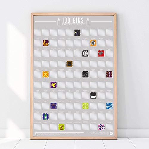 Image of Gift Republic GR630025 100 Gins Bucket List Scratch Poster,Grey,A2