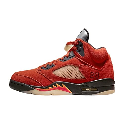 Image of (Women's) Air Jordan 5 Retro 'Lucky Green / Boston Celtics' (2024) DD9336-103, Martian Sunrise/Black/Fire Red/Red, 8