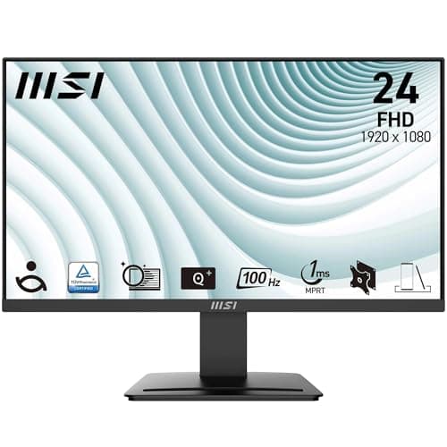 Image of MSI PRO MP2412 23.8 Inch Full HD Office Monitor - 1920 x 1080 VA Panel, 100 Hz, Eye-Friendly Screen, VESA Mountable, Built-in Speakers, Display Kit Support, Tilt Adjustable - HDMI 1.4, DP 1.2a