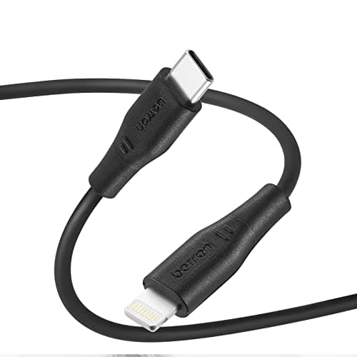 Image of Betron USB C to Lightning Cable Compatible with iPhone, 2 Metre, Black