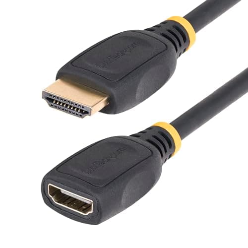 Image of StarTech.com 18in (0.5m) HDMI 2.0 Extension Cable, High Speed HDMI Port Saver Cable, 4K 60Hz, HDMI Extension Cord, M/F