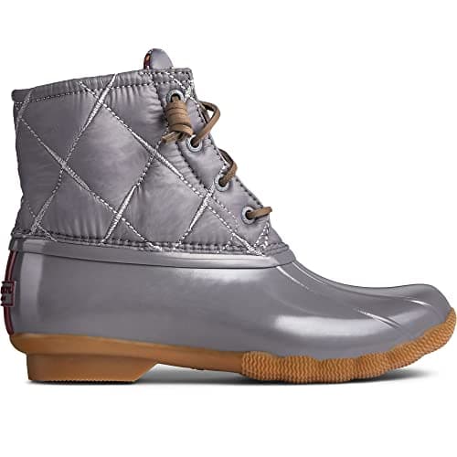 Image of Sperry Women's Saltwater Nylon Quilt Rain Boot, Grey, 4.5 UK