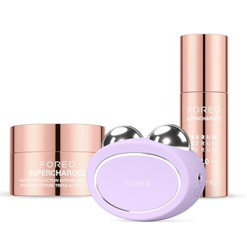 Image of FOREO Total Facelift Bundle - Bear 2 Advanced Microcurrent Facial Device + Supercharged SERUM 2.0 30 ml + Supercharged HA+PGA Triple Action Intense Moisturizer 50 ml - Anti Aging - Skin Care Tools