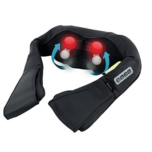 Image of HoMedics Shiatsu Portable Neck Massager with Heat - Deep Tissue Muscle Massage Machine for Neck & Shoulder with 3 Intensity Levels, 3 Massage Heads & Essential Oils Option - Muscle Discomfort Ease