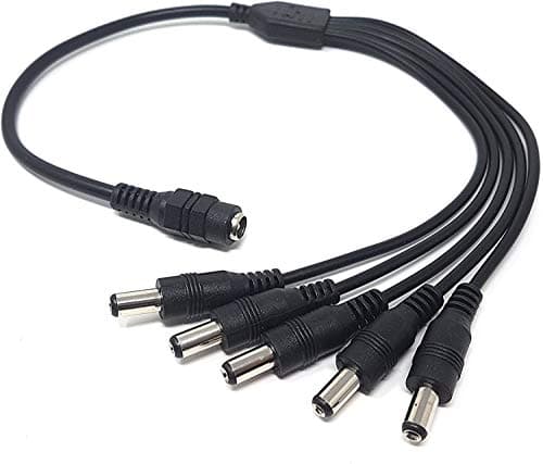 Image of DC Power Supply Splitter 1 to 5 Plugs Y Connector 2.1mm Adapter Cable Compatible with JOOAN, PECHAM, TMEZON, ZOSI, JENNOV, EWETON, CHETOO, ANNKE, SANNCE, BG CCTV PSU Security Cameras 12V