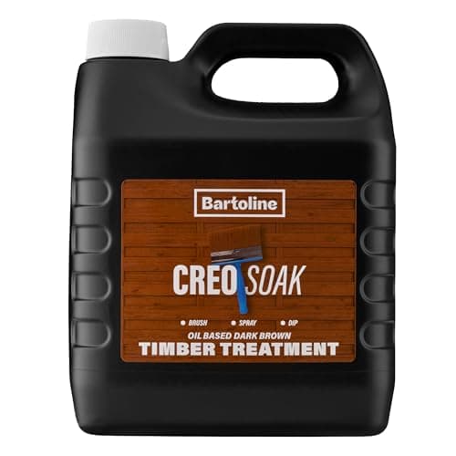 Image of Bartoline Creosoak Dark Brown 4L – Oil-Based Wood Treatment & Preserver for Fences, Sheds, & Timber Long-Lasting Exterior Stain, Weatherproof, Water-Repellent Finish.