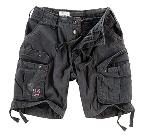 Image of Surplus Raw Vintage Airborne Vintage Herren Cargo Shorts, Schwarz, XXL