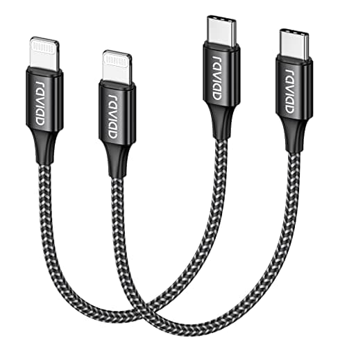 Image of RAVIAD USB C to Lightning Cable Short 0.5M 2Pack, [MFi Certified] iPhone Fast Charger Cable Nylon PD Fast Charging USB C Lightning Cable Compatible with iPhone 14 13 12 11 Pro Max Mini X XS XR 8 8Plus