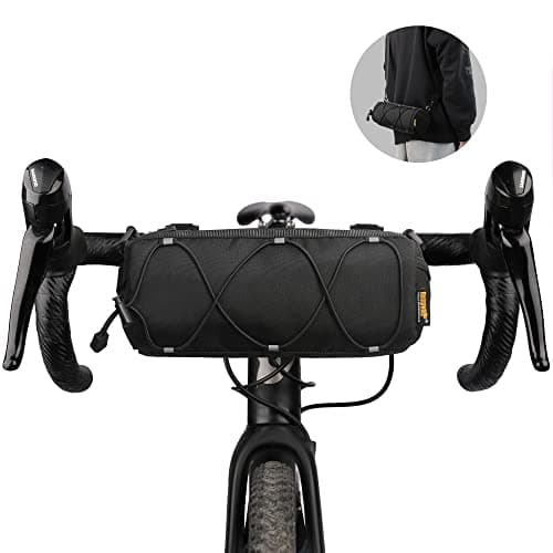 Image of Rhinowalk Bike Handlebar Bag - Front Bag with Shoulder Strap for Road & Mountain Bikes (Black)