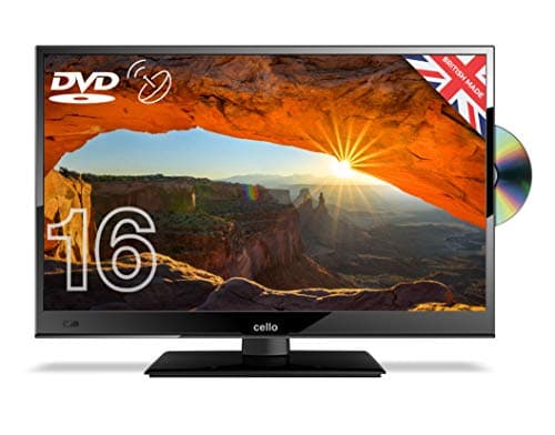 Image of Cello C1620FS 16 inch Full HD LED TV built in DVD Freeview HD Built in satellite receiver with HDMI and USB for recording from Live TV, Made In The UK