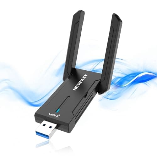 Image of NEWFAST AXE5400Mbps USB3.0 WiFi Dongle Wireless Adapter Tri-band 6GHZ/5GHz/2.4GHz USB WiFi Adapter for PC/Laptop, WiFi6E Dongle For Windows 11/10, Low-Latency Gaming &Streaming