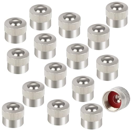 Image of 16 Pcs Metal Dust Caps with O-Ring Seal - Car & Bike Tyre Valve Caps