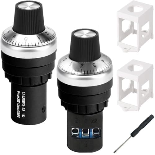 Image of DAOKAI 22mm 1k Governor Rotary Potentiometer,Inverter Converter Resistance,Variable Resistor Adjustable Controller,Variable Speed Drive Potentiometer Switch-2pcs