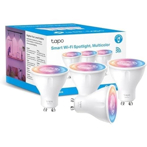 Image of Tapo Smart WLAN Light Bulb GU10 L630, 4 Pieces, Energy Saving, 3.5 W Equivalent to 50 W, Dimmable Lamp, Compatible with Alexa, Google Assistant, White, Multicoloured (Pack of 4)