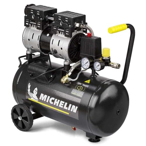 Image of MICHELIN MX Series MX24-1 Oil-Free Air Compressor, 24 Litre Tank, Portable with Wheels, 3.7 CMF, 8 Bar, 1HP