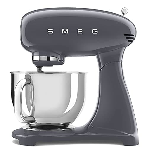 Image of Smeg SMF03GRUK Full Colour Stand Mixer, Retro 50's Style with 4.8L Stainless Steel Bowl, Safety Lock, 10 Variable Speeds, 800W, Grey