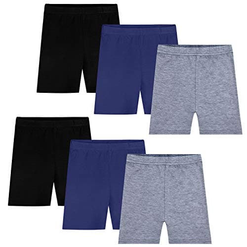 Image of Auranso Girls Dance Shorts Breathable and Comfy Kids Cycling Shorts 6 Pack Stretchy Dancing Bike Pants for Girl Sports Play Underdress 8-10 Years